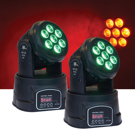 ColorKey Mover MiniWash Quad 7x10w Moving Head Light 2-Pack