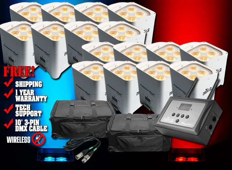 Chauvet Freedom Par Hex-4 White Deluxe Pack