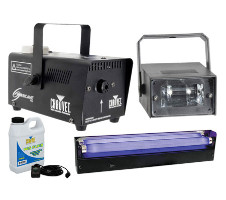 Halloween Blacklight Strobe & Fog Machine Package