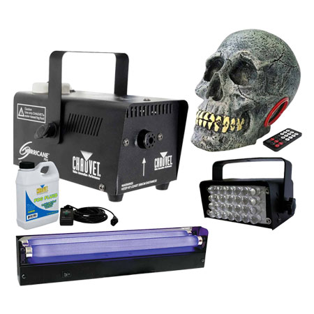 Halloween Blacklight Strobe & Fog Machine Package 2