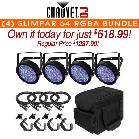 (4) Chauvet SlimPar 64 RGBA Bundle