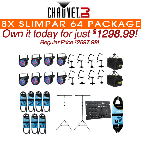 8x CHAUVET DJ SlimPAR 64 Package