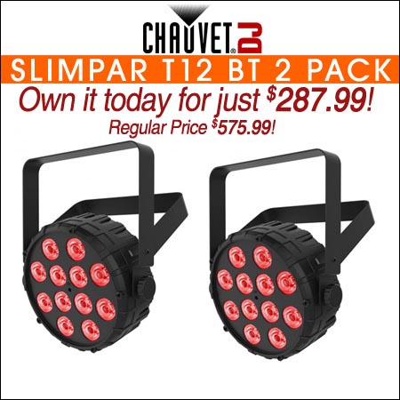  Chauvet SlimPAR T12 BT LED Par Wash w/ Bluetooth Two Pack 