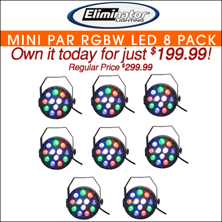 Eliminator Mini Par RGBW LED 8pc Pack 