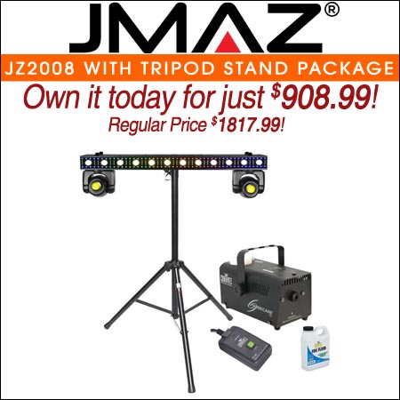 JMAZ Lighting JZ2008 with Tripod Stand & Fog Machine Package