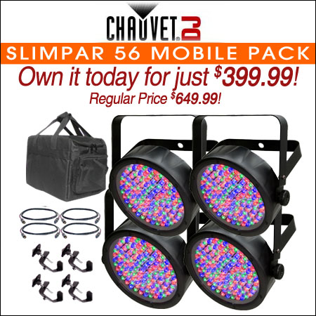  Chauvet SlimPar 56 Mobile Pack with Cables, Clamps and Bag	