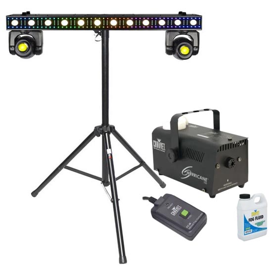 JMAZ Lighting JZ2008 with Tripod Stand & Fog Machine Package