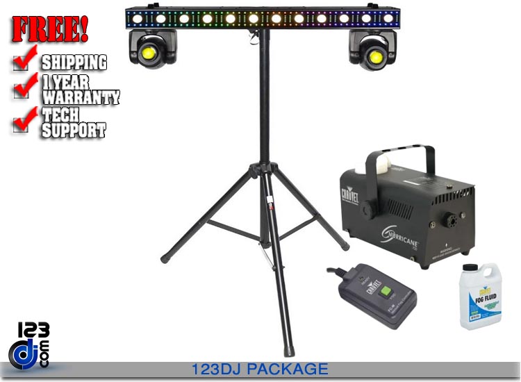JMAZ Lighting JZ2008 with Tripod Stand & Fog Machine Package