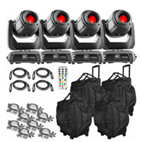 4 Chauvet DJ Intimidator Spot 375Z IRC Lights Packaged with Remote and Carry Bags