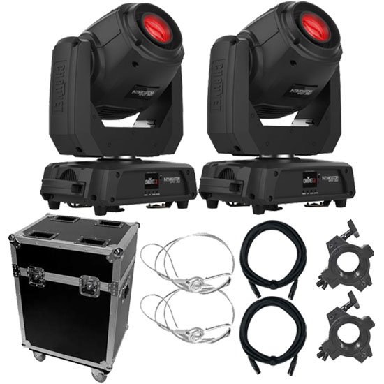 (2) Chauvet DJ Intimidator Spot 360X 100W LED Moving Heads with Carrying Case Package