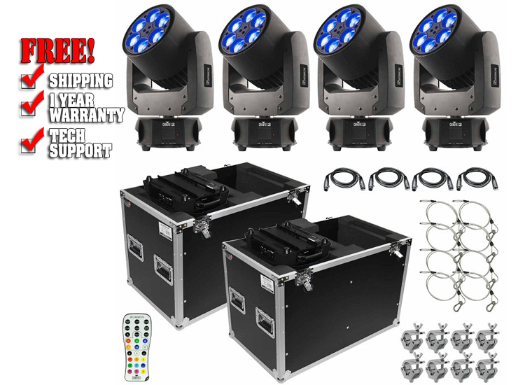 Chauvet DJ Intimidator Trio Moving Head Quad Package 