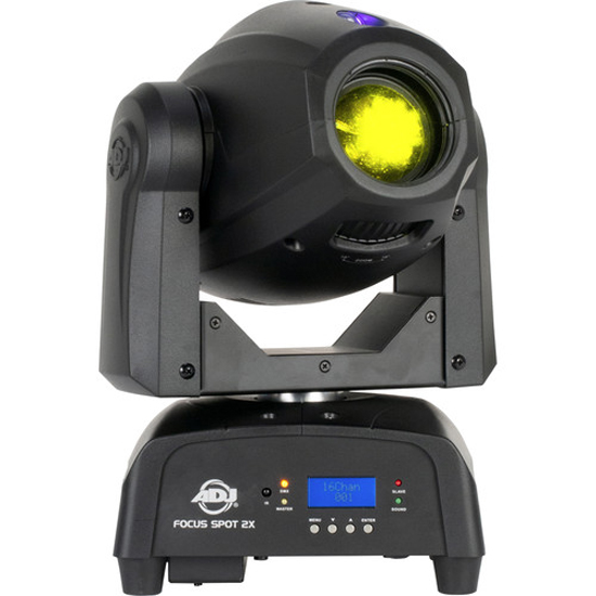 American DJ Focus Spot 2X 100W LED DMX Gobo Moving Head Light Pair with Flight Case