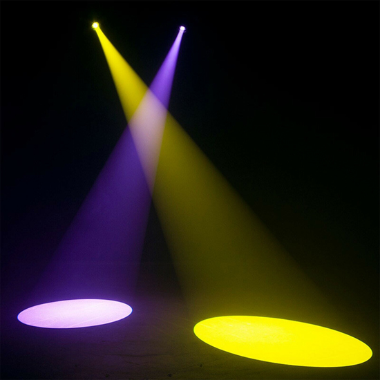 American DJ Focus Spot 2X 100W LED DMX Gobo Moving Head Light Pair with Flight Case
