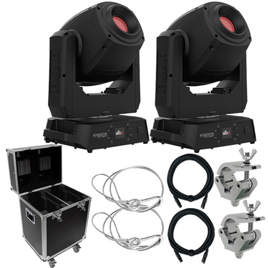 Chauvet DJ Intimidator Spot 360X IP Moving Heads Pair with Lighting Case Package