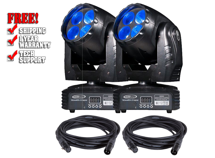 Eliminator Stealth Craze LED Moving Head Light 2-Pack with Cables