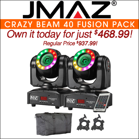 JMAZ Lighting Crazy Beam 40 Fusion Moving Head with Bag Pack