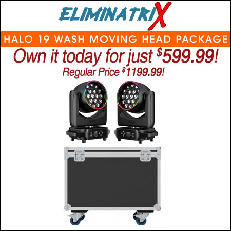 Eliminatrix Halo 19 Wash Moving Head Package