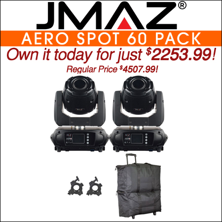JMAZ Lighting AERO SPOT 60 Moving Head with Bag Pack