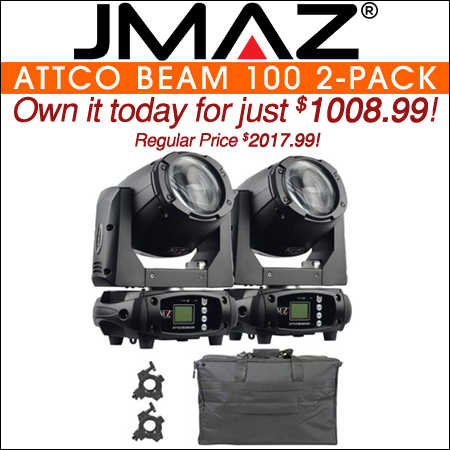 JMAZ Lighting Attco Beam 100 Moving Head Black 2-Pack