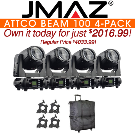 JMAZ Lighting Attco Beam 100 Moving Head Black 4-Pack