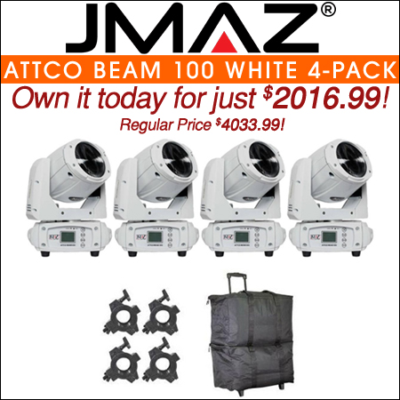 JMAZ Lighting Attco Beam 100 Moving Head White 4-Pack