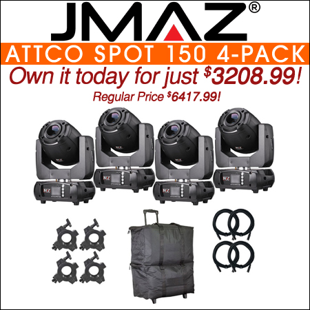 JMAZ Lighting Attco Spot 150 Moving Head 4-Pack