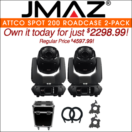 JMAZ Lighting Attco Spot 200 Moving Head 2-Pack with Road Cases