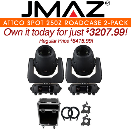 JMAZ Lighting Attco Spot 250Z Moving Head 2-Pack with Road Cases
