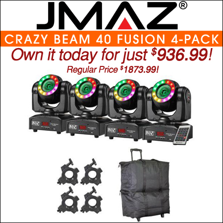 JMAZ Lighting Crazy Beam 40 Fusion Moving Head 4 Pack