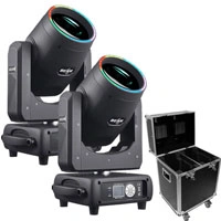 (2) Eliminatrix Halo 295 Beam Moving Head with Case Package