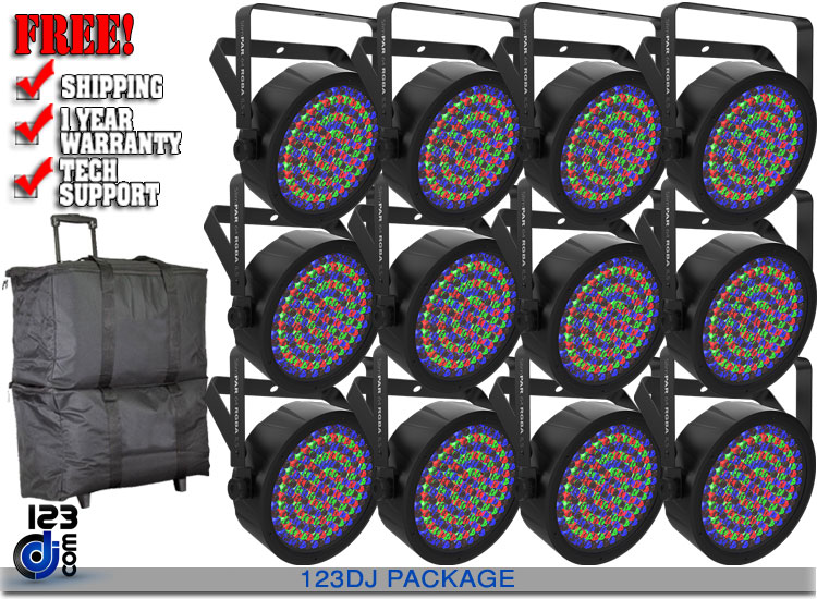 Chauvet DJ SlimPAR 64 RGBA ILS 12-Pack with Bags Package