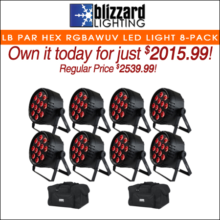 Blizzard LB Par Hex RGBAWUV LED Light 8-Pack
