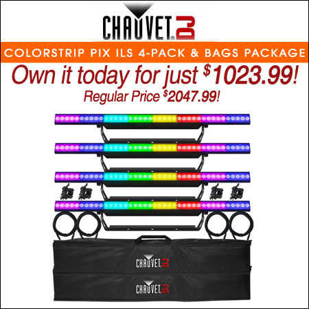 Chauvet DJ COLORstrip PIX ILS 4-Pack with Bags Package