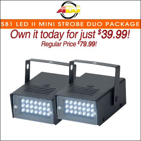  American DJ S81 LED II Mini Strobe Lights Duo Package