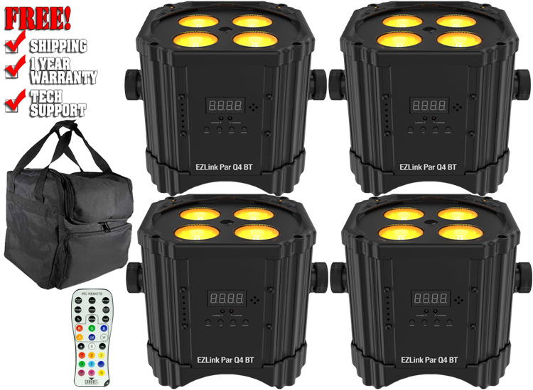 (4) Chauvet DJ EZ Link Par Q4 BT