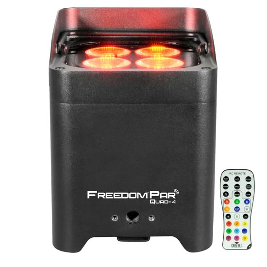 (8) Chauvet DJ Freedom Par Quad-4 Black Wireless LED Wash Light with Charging Case Pack