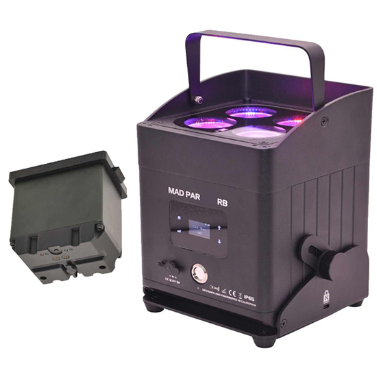 JMAZ Lighting JZ1037 MAD PAR RB RGBWAC LED Uplight with Charging Case Package