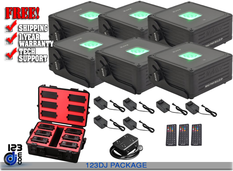 JMAZ Lighting JZ1045 MAD PAR BULLS IP 6-Pack