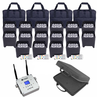 ColorKey CKW-6024 MobilePar Mini Hex 16-Pack with AirHub Wi-DMX Transceiver Package