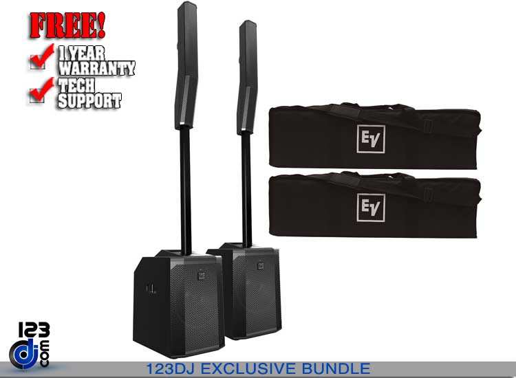 (2) Electro-Voice Evolve 50 Portable Column PA System with Bluetooth Duo Package (Demo Unit)
