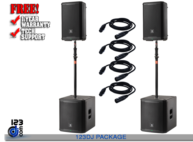 (2) JBL PRX915XLF & (2) JBL PRX912 with (2) Subwoofer Pole Package