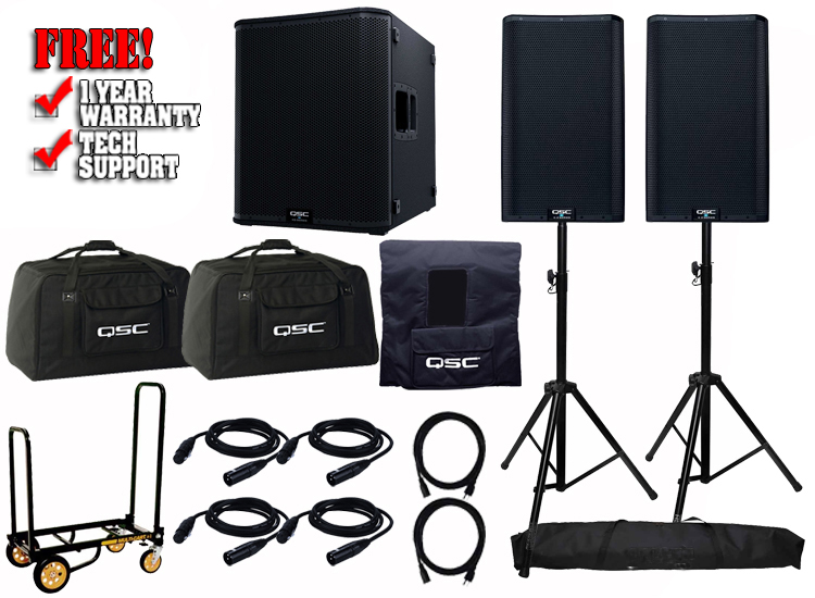 (2) QSC K12.2 K2 Series Two-Way 12" Powered Loudspeakers with KS118 18" Active Subwoofer Package