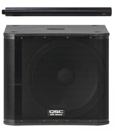 (2) QSC KW153 3-Way Active Speaker with 15inch Woofer & 6.5inch Midrange Woofer and (2) KW181 Subwoofers Package