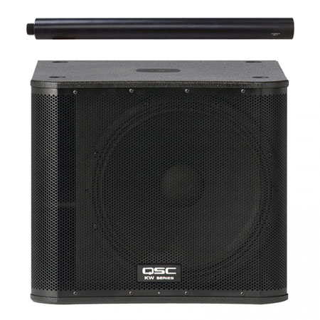 (2) QSC KW153 3-Way Active Speaker with 15inch Woofer and  6.5inch Midrange Woofer and KW181 Subwoofer Package
