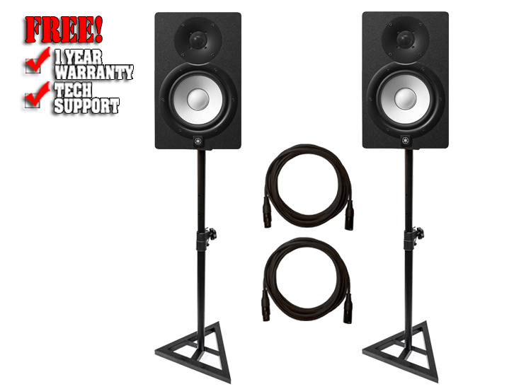 (2) Yamaha HS7 6.5" Nearfield Powered Studio Monitors Package