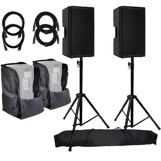 (2) RCF ART 912-AX with Stands and Bags Package