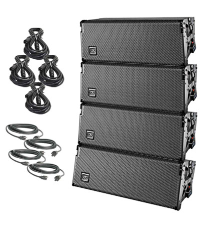 (4) DAS Event 208A Dual 8inch Multipurpose Powered Line Array Speakers Bundle 