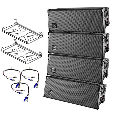 (4) DAS Event 208A Dual 8inch Multipurpose Powered Line Array Speakers Package 