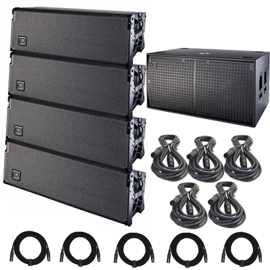 (4) DAS Event 210A Dual 10" Powered Line Array Speakers with Dual 18" Powered Subwoofer Package