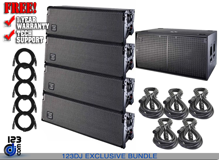 (4) DAS Event 210A Dual 10" Powered Line Array Speakers with Dual 18" Powered Subwoofer Package